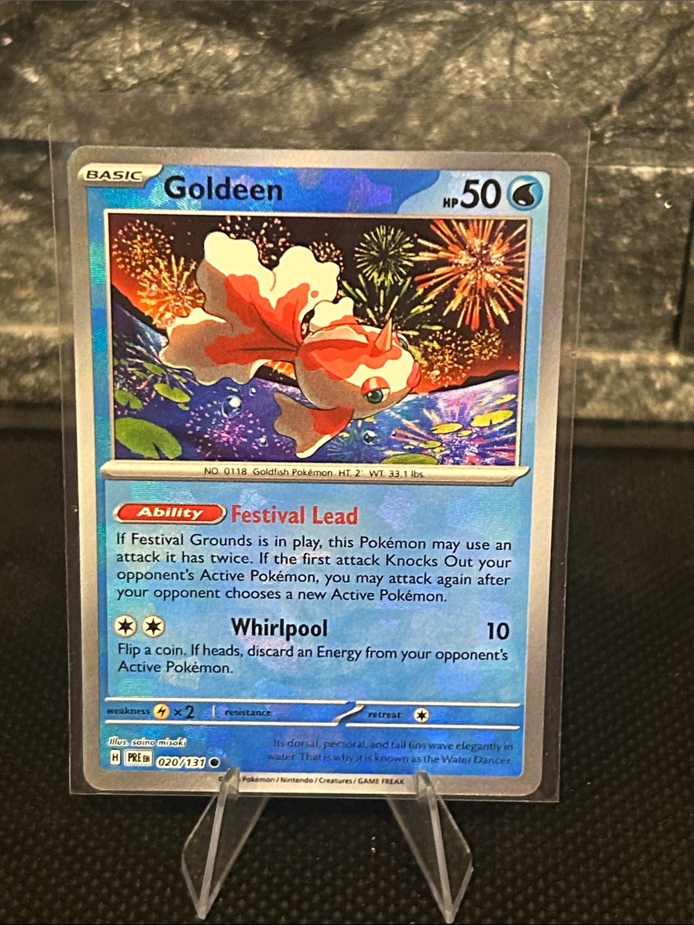 Pokemon Goldeen Pokeball 020/131 Holo from Prismatic Evolutions M/NM